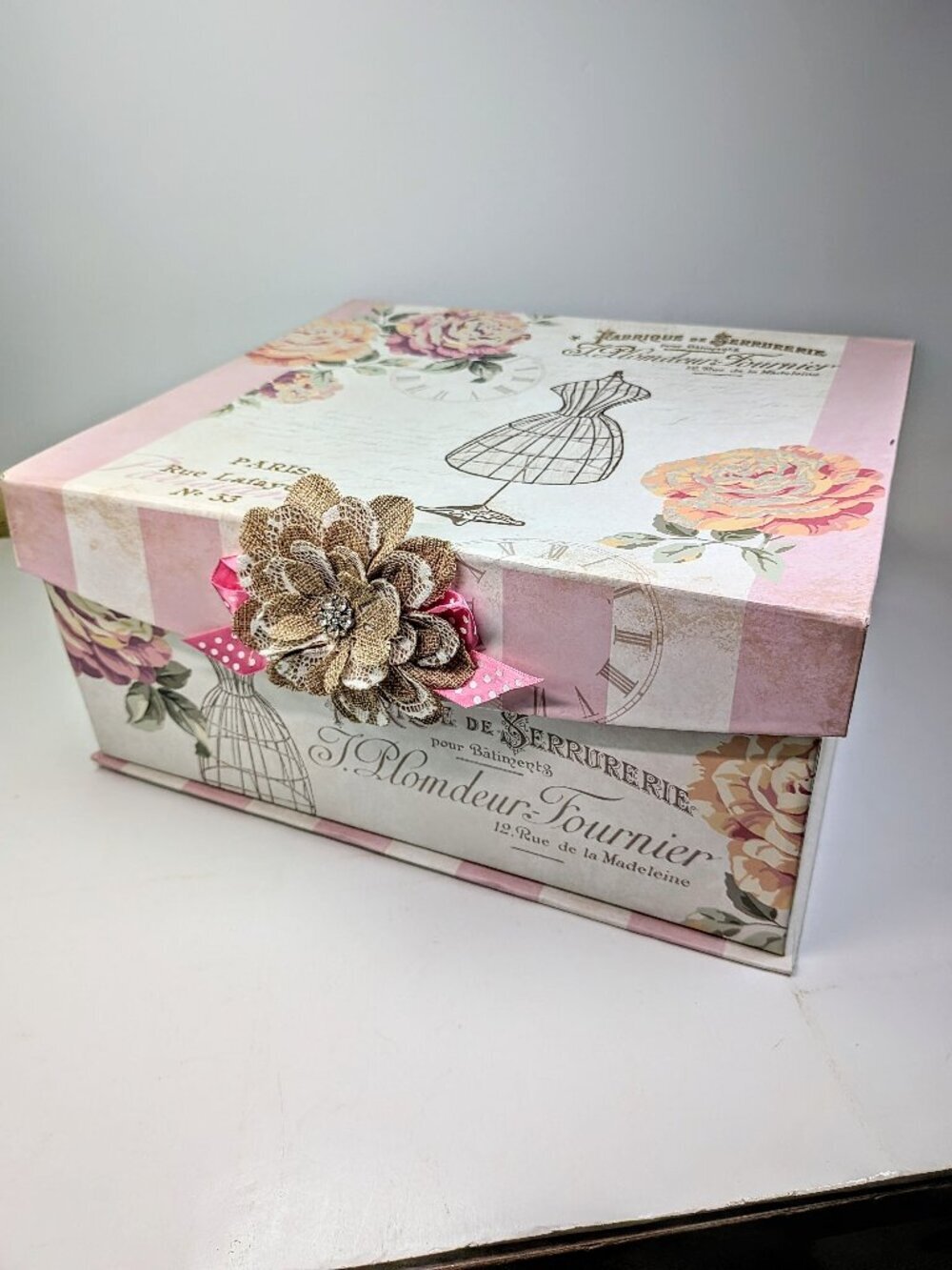 Enchante Accessories Paris Dress Form Keepsake Storage Box Vintage Chic Large